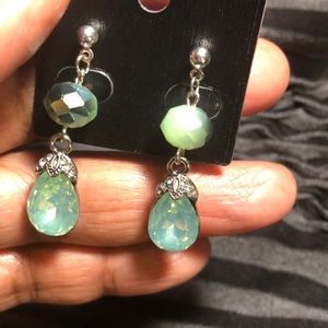 Crystal green earrings